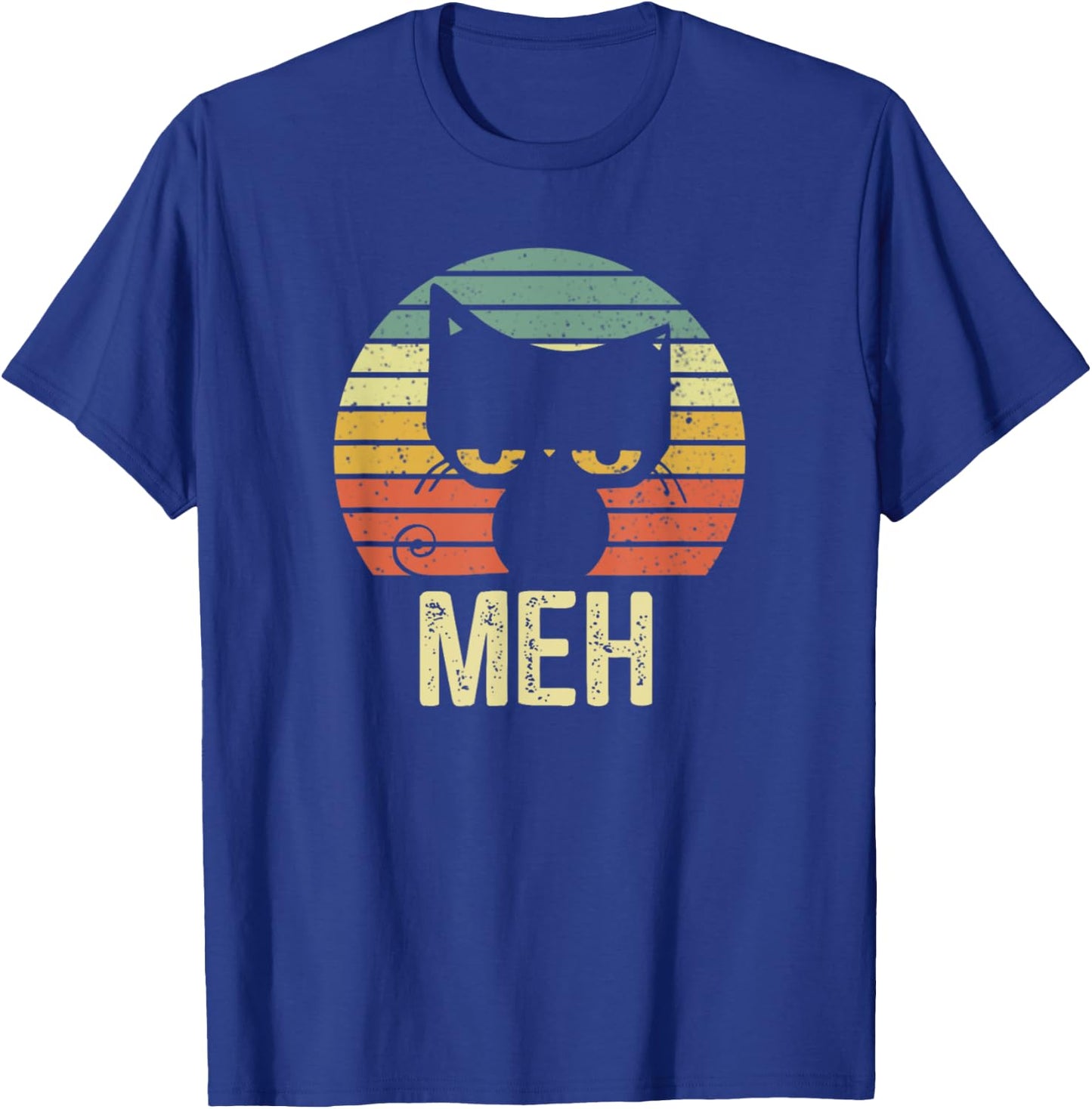 Meh Cat Retro Vintage T-Shirt - T-Shirt | Royal