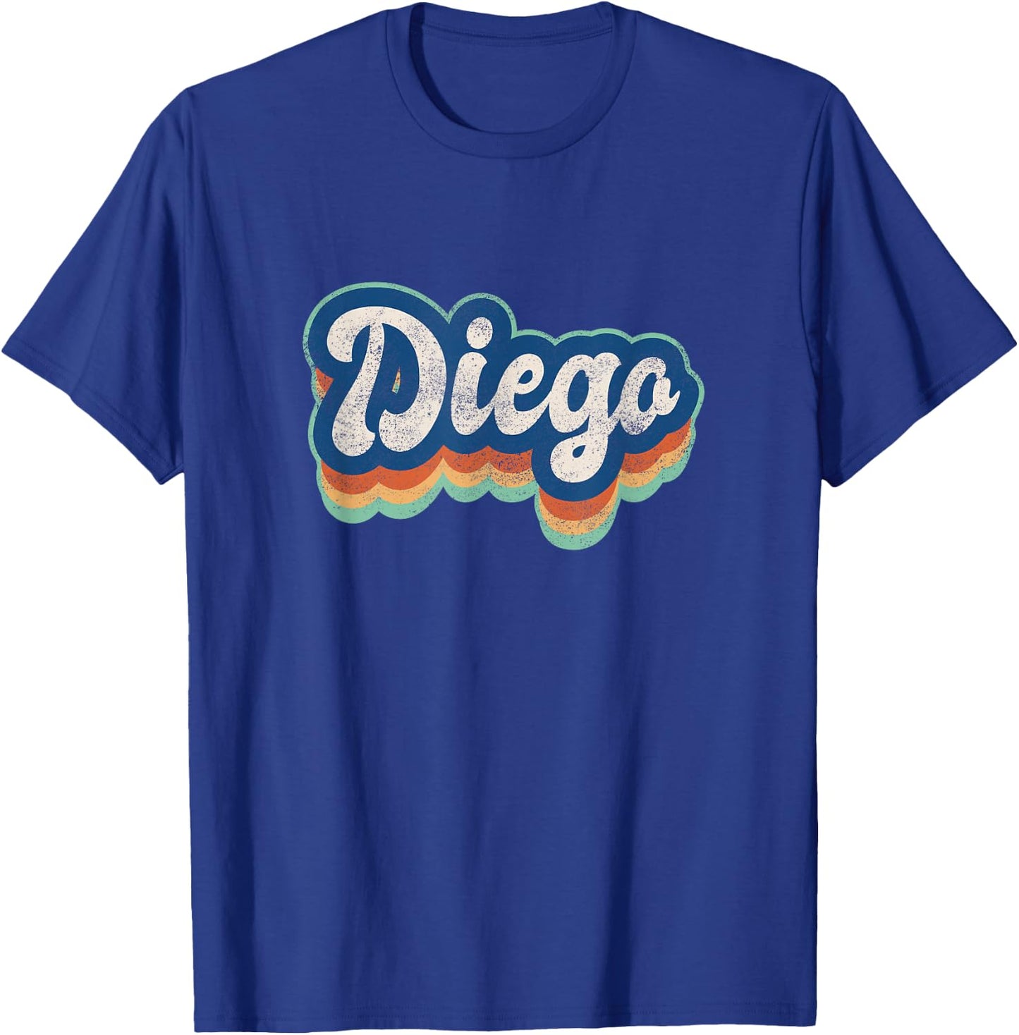 Diego First Name Boy Vintage Style 70s 80s Personalized T-Shirt - T-Shirt | Royal