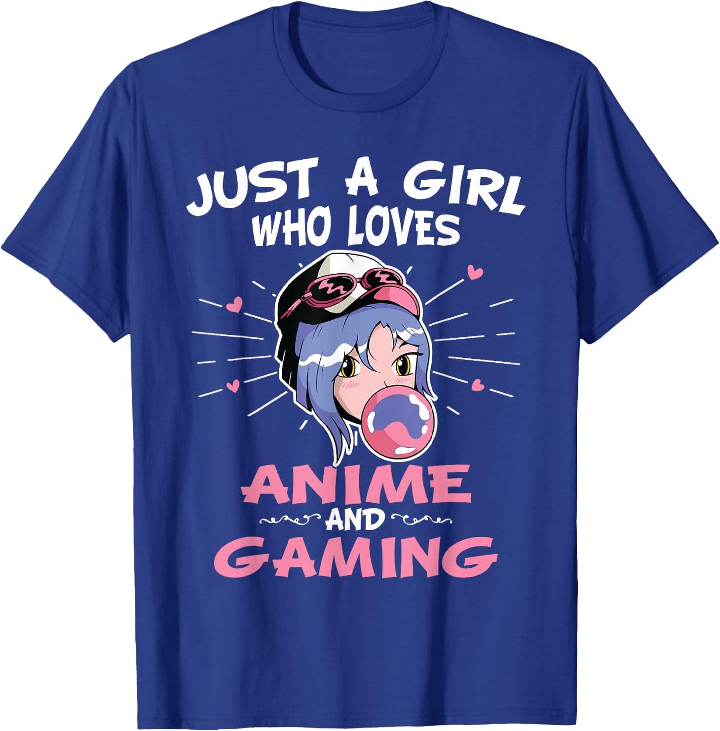 Just A Girl Who Loves Anime And Gaming Manga Animation T-Shirt - T-Shirt | Royal