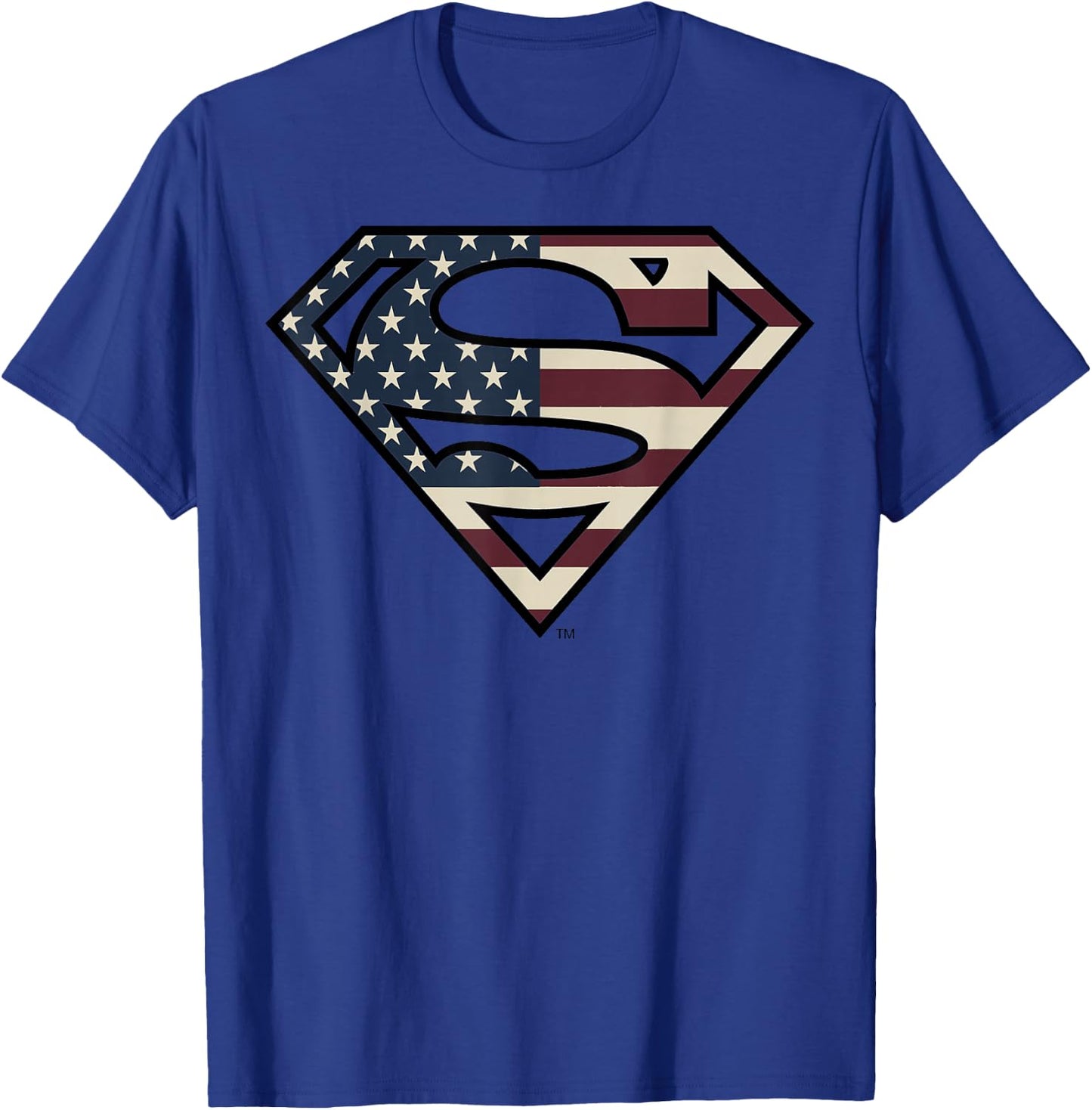 DC Comics Superman Vintage Flag Logo T-Shirt - T-Shirt | Royal