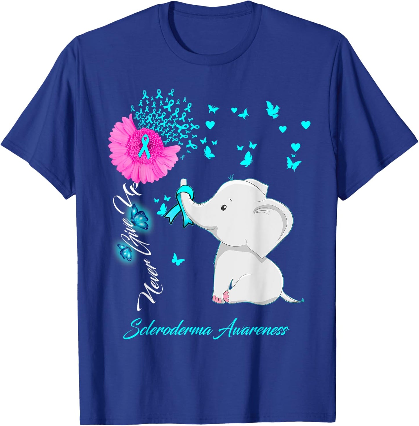 Elephant Scleroderma Awareness - Scleroderma Ribbon Gifts T-Shirt - T-Shirt | Royal