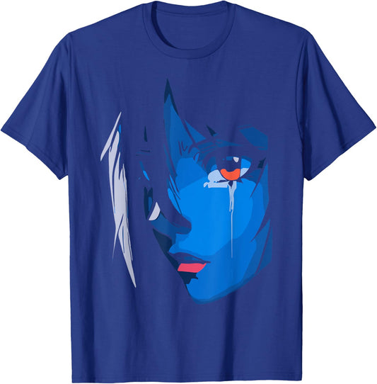 Sad Anime Girl Gamer Indie Aesthetic Japanese Vaporwave T-Shirt - T-Shirt | Royal