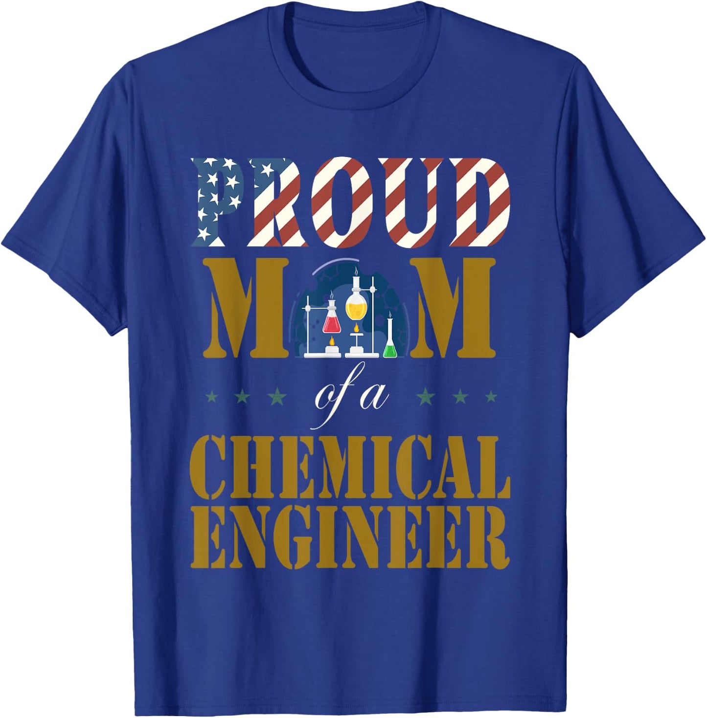 Vintage Flag American Proud Mom of a Chemical Engineer lover T-Shirt - T-Shirt | Royal