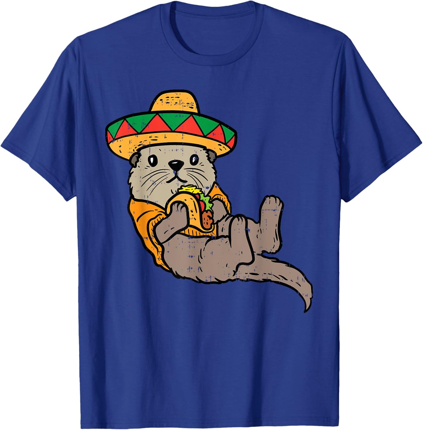 Mexican Otter Sombrero Taco Cinco De Mayo Fiesta Animal T-Shirt - T-Shirt | Royal
