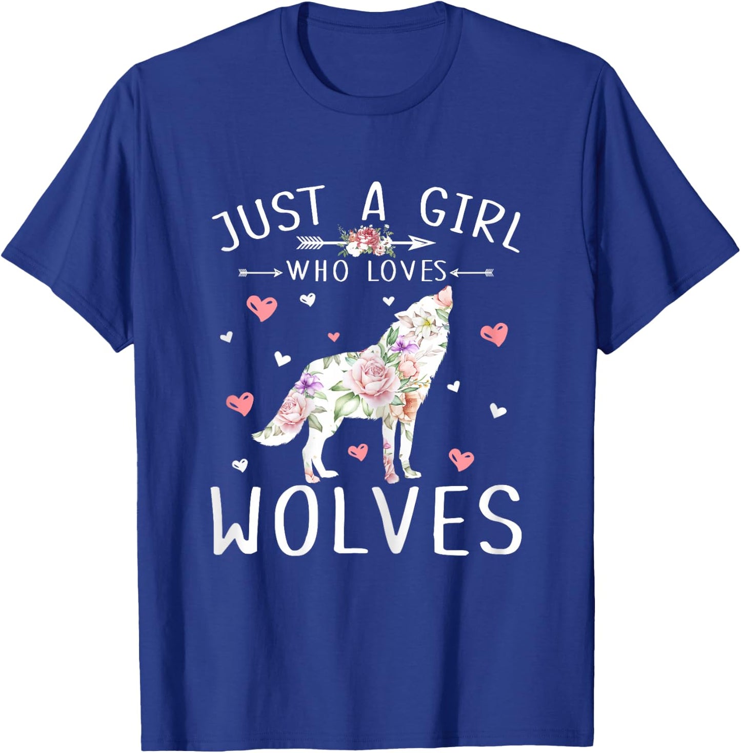 Just A Girl Who Loves Wolves Shirt - Wolf Lover Girls Gifts T-Shirt - T-Shirt | Royal