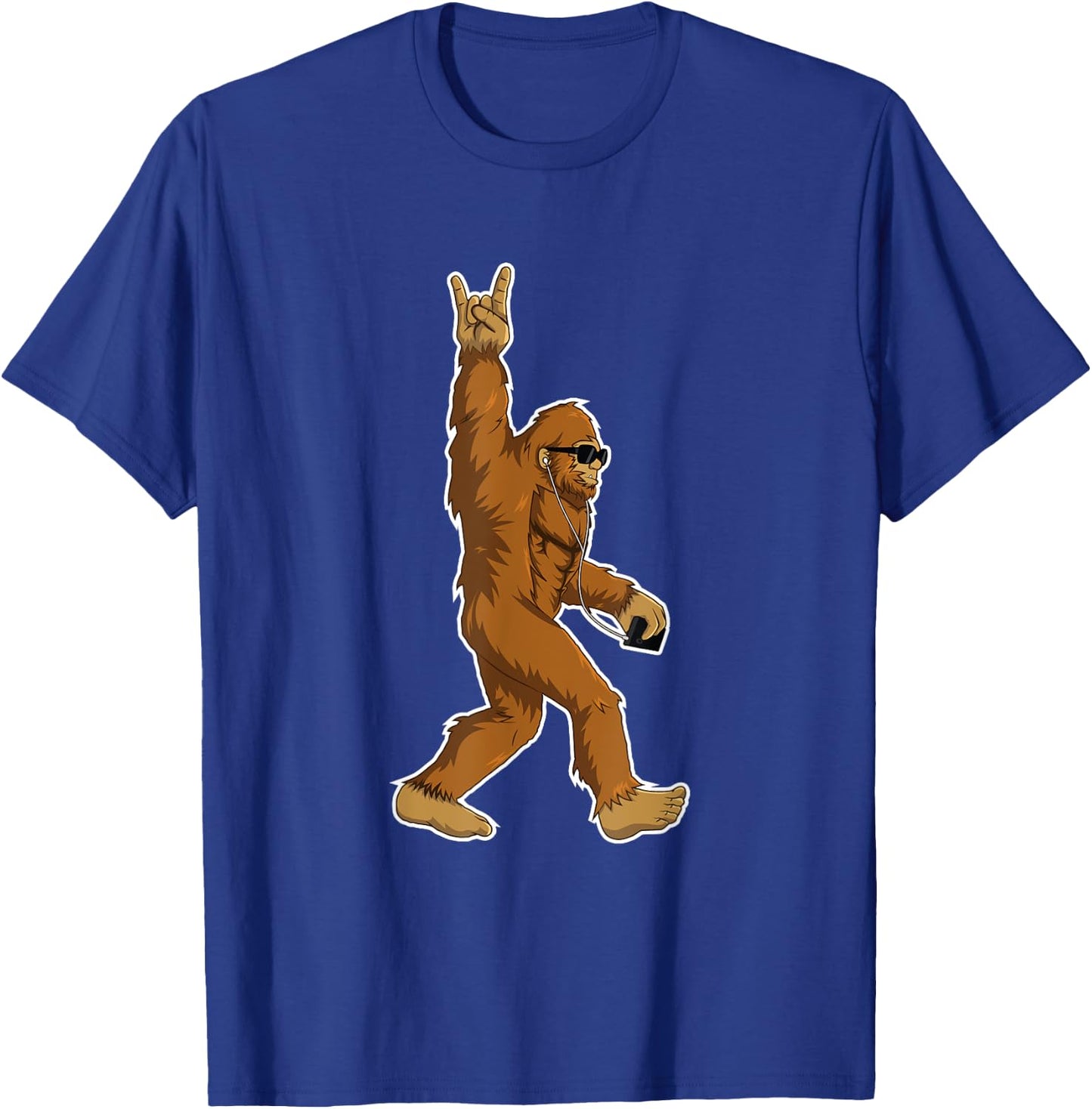 Bigfoot Rock and Roll Gift T-Shirt - T-Shirt | Royal