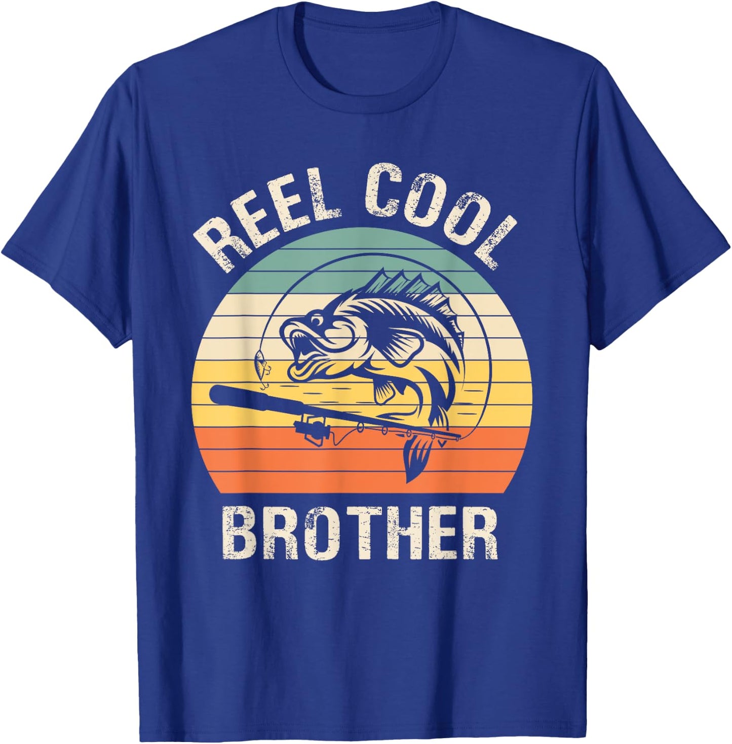 Reel Cool Brother Fishing Funny Gift T-Shirt - T-Shirt | Royal