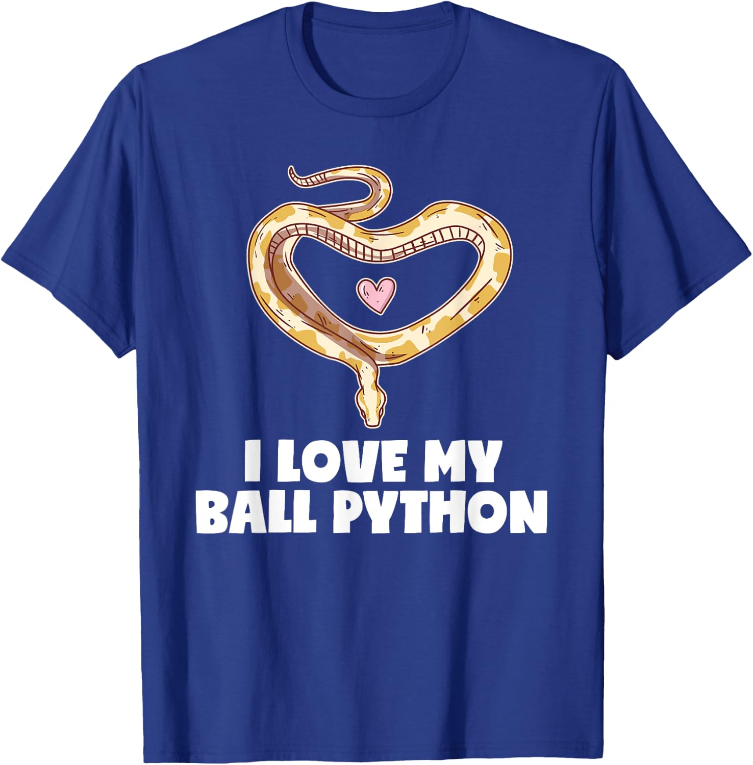 I Love My Ball Python Heart Pet Snake Animal Reptile T-Shirt - T-Shirt | Royal