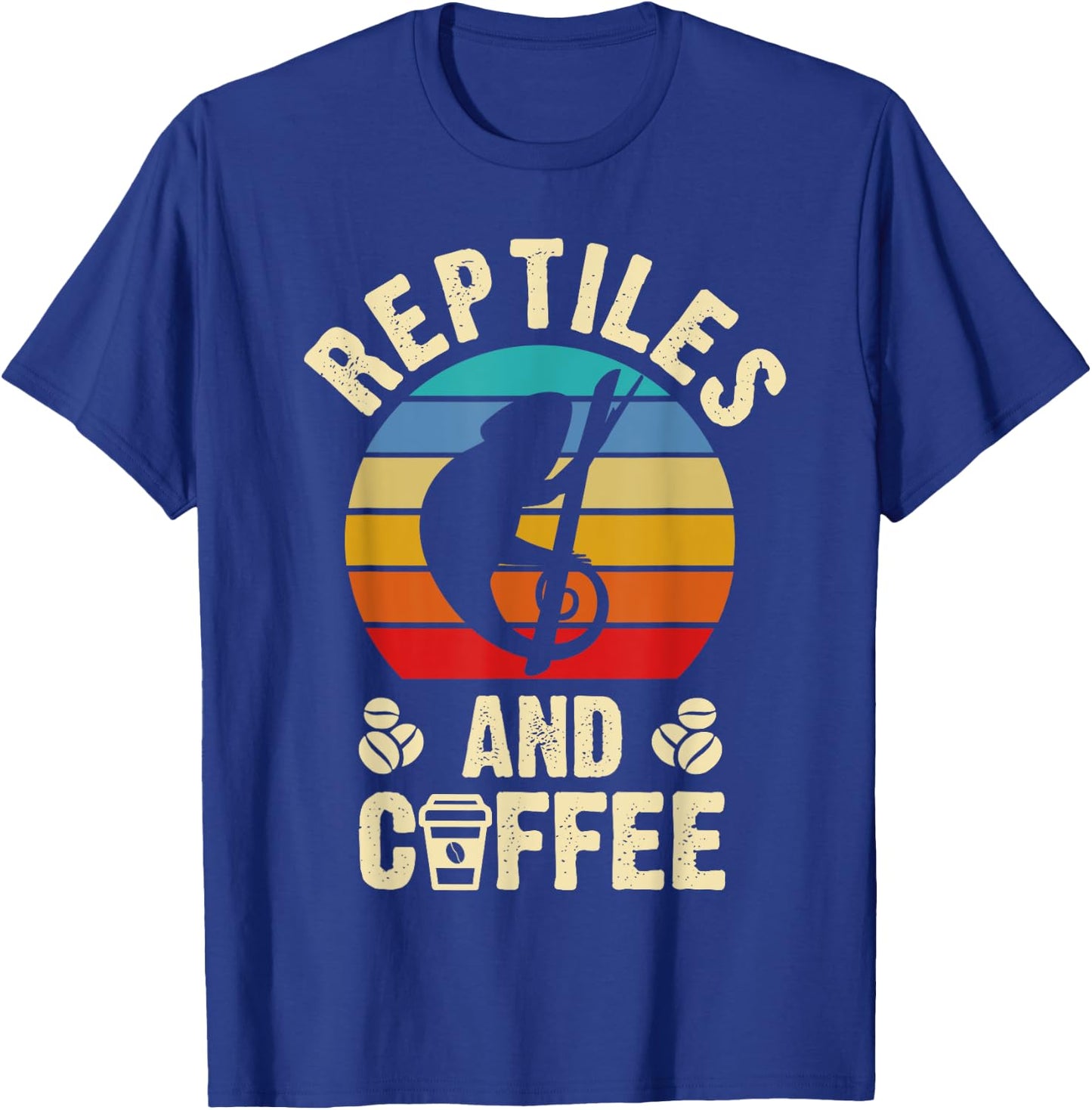 I like Reptiles & Coffee Funny vintage Pet theme lover gift T-Shirt - T-Shirt | Royal