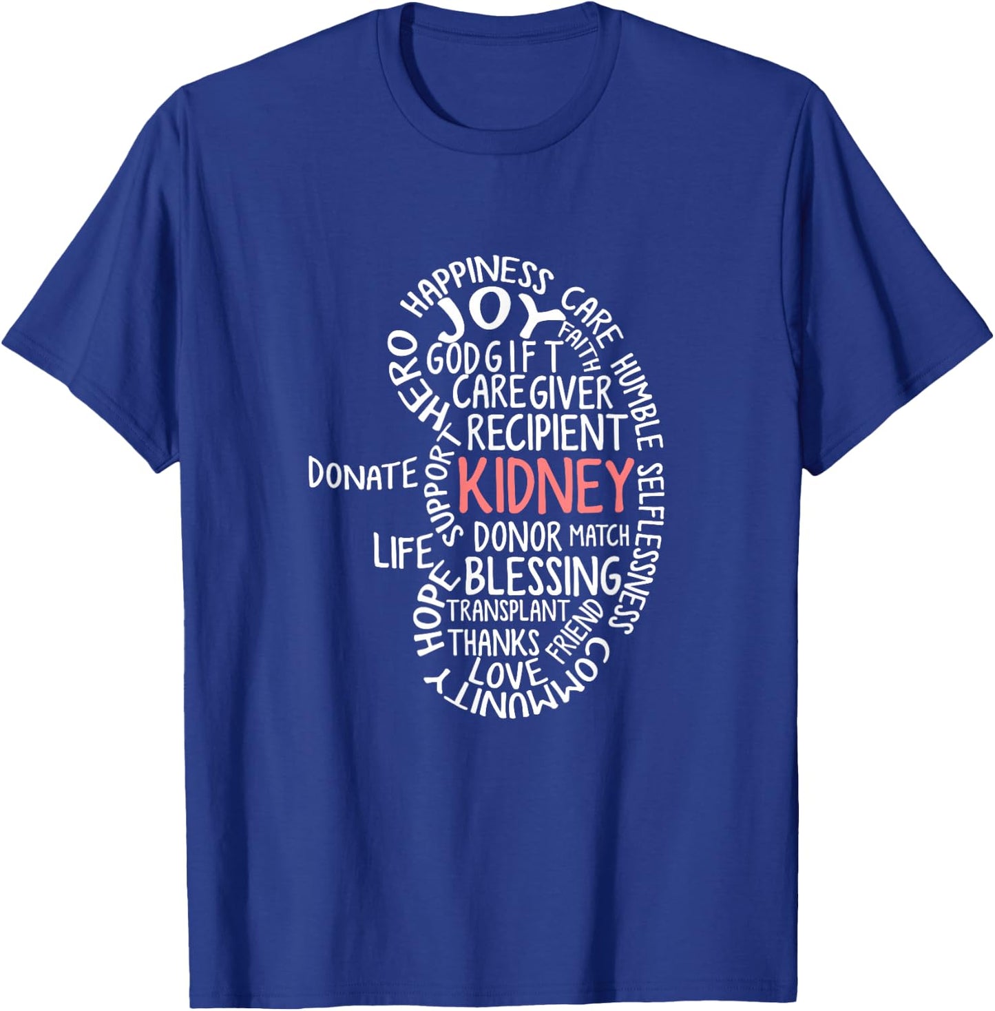 Kidney Organ Donor Get Well Soon Shirts -Adults Black Cotton 65% Polyester 35% Modern Short Sleeve Classic Fit Small Donor Awareness T-Shirt - T-Shirt | Royal