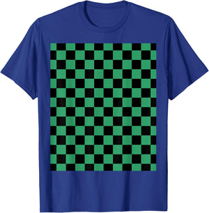 Green checkered anime T-Shirt - T-Shirt | Royal