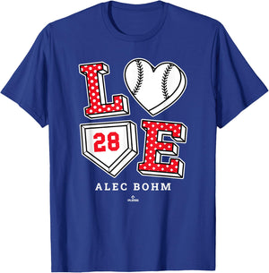 Love Alec Bohm Philadelphia MLBPA T-Shirt - T-Shirt | Royal