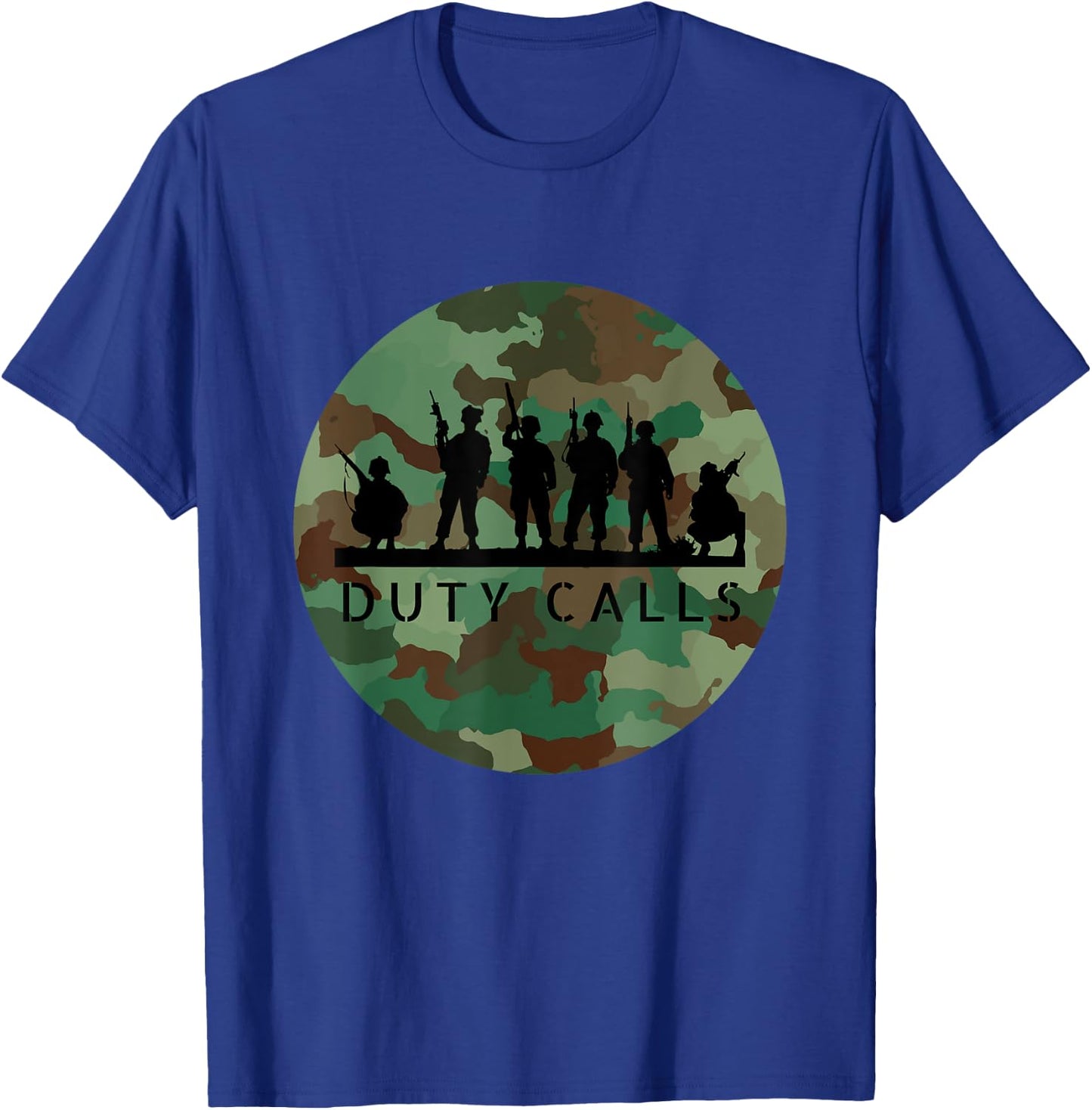 Duty Calls Cool Camouflage Soldier Figurines T-Shirt - T-Shirt | Royal