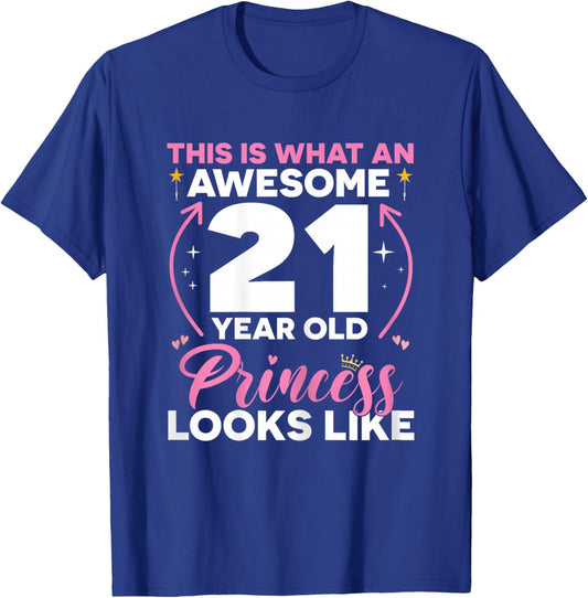 21 Birthday Decorations Women Girl Her BDay 21st Birthday T-Shirt - T-Shirt | Royal