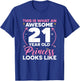 21 Birthday Decorations Women Girl Her BDay 21st Birthday T-Shirt - T-Shirt | Royal