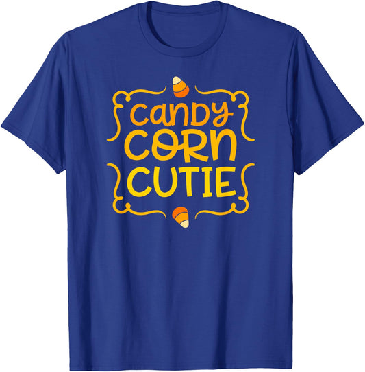 Halloween CANDY CORN CUTIE Toddler Girl Kids Mom Fall Season T-Shirt - T-Shirt | Royal