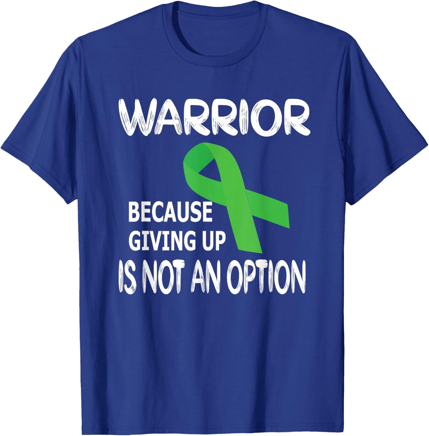 Traumatic Brain Injury Warrior | Green Ribbon TBI Month T-Shirt - T-Shirt | Royal
