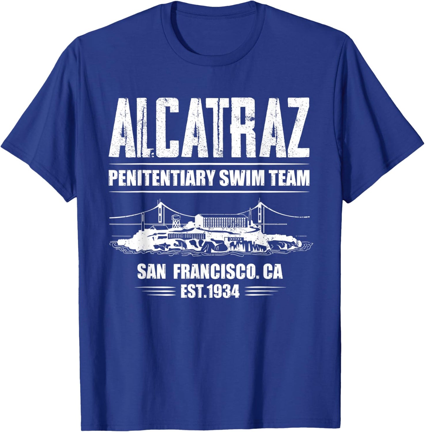 Alcatraz Penitentiary Swim Team T-Shirt - T-Shirt | Royal