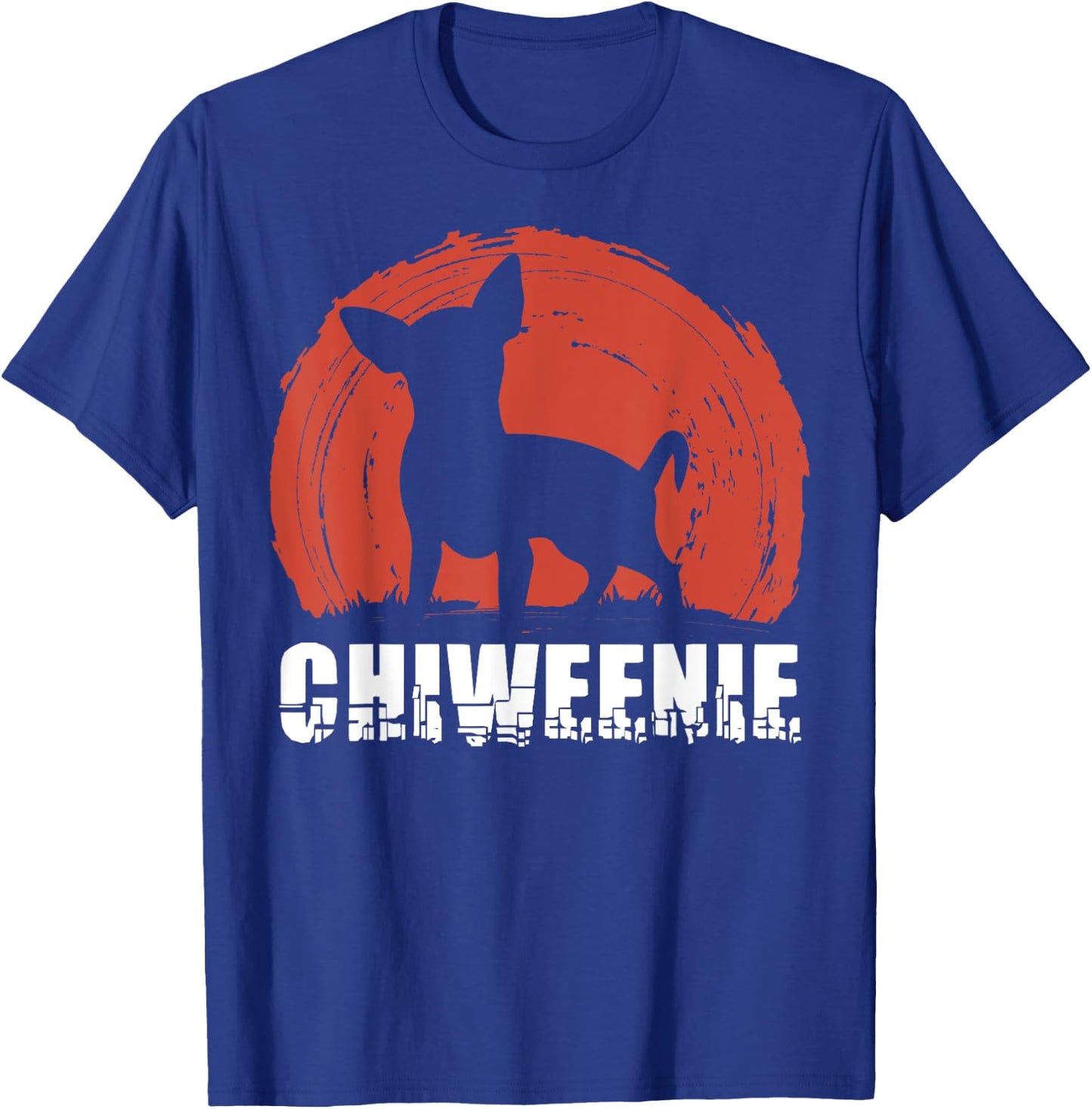 Cute Retro Chiweenie Silhouette Gift Design for Chiw T-Shirt - T-Shirt | Royal