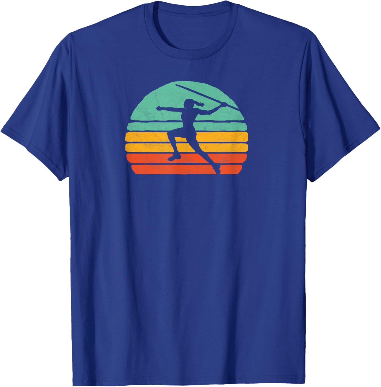 Vintage Vibe Eighties Track & Field Javelin Girl Retro T-Shirt - T-Shirt | Royal
