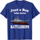 Boy Who Loves Battleship USS New Jersey BB-62 WW2 Warship T-Shirt - T-Shirt | Royal