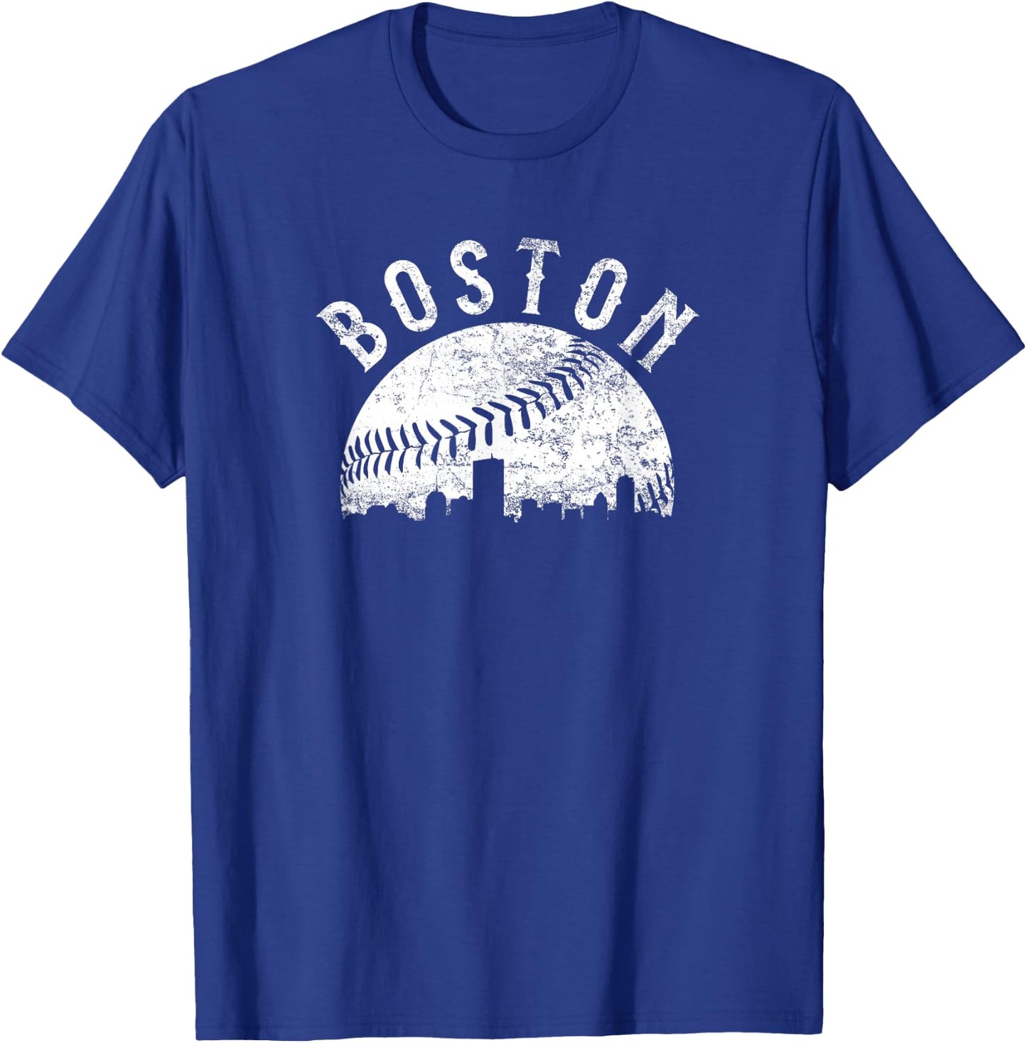 Vintage Boston Massachusetts Skyline Apparel T-Shirt - T-Shirt | Royal