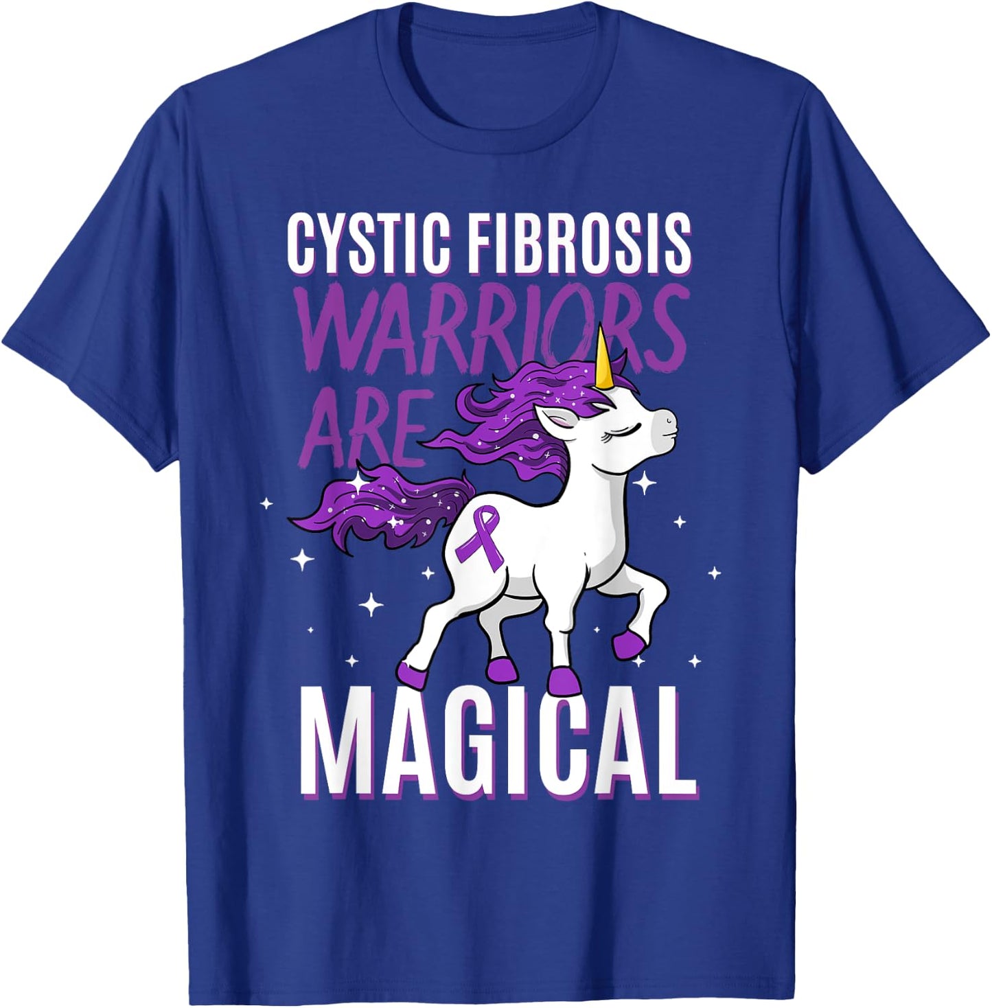 Cystic Fibrosis Warrior Magical Unicorn Purple Pulmonologist T-Shirt - T-Shirt | Royal