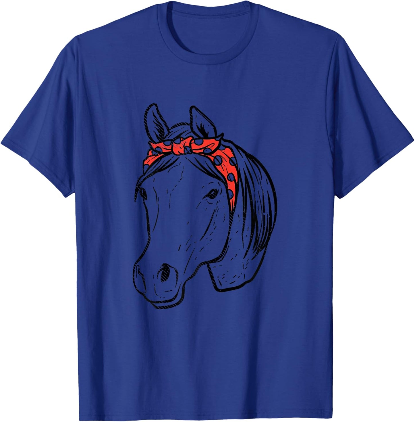 Horse Bandana Horseback Riding Equestrian Girls Women Gift T-Shirt - T-Shirt | Royal