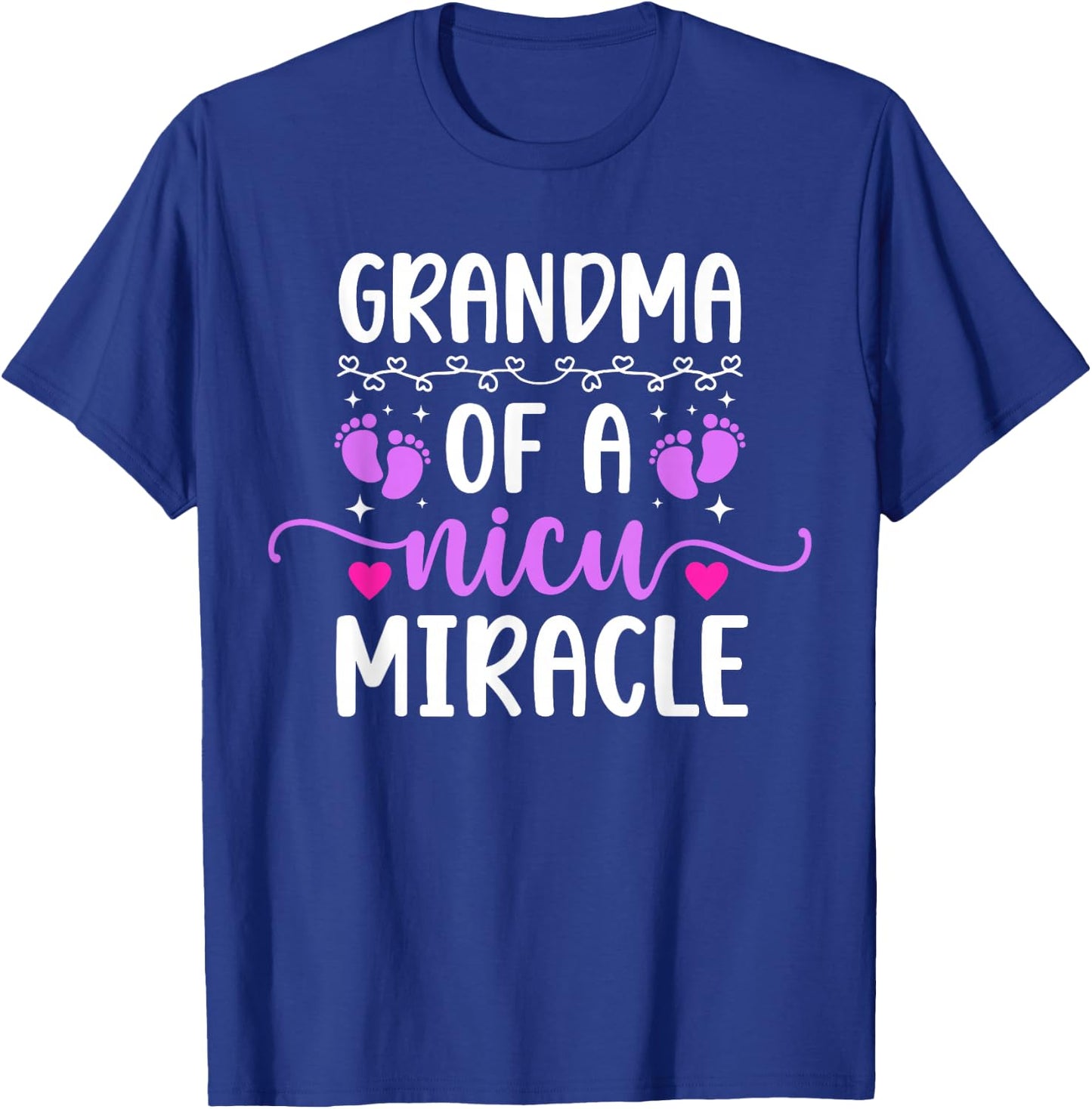 NICU Grandma Of NICU Warrior Micro Preemie Baby Grandma T-Shirt - T-Shirt | Royal