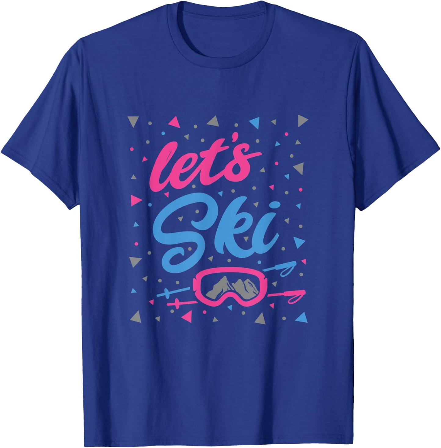 Retro 80's Skiing graphic Snowboarding Lodge wear shirt T-Shirt - T-Shirt | Royal