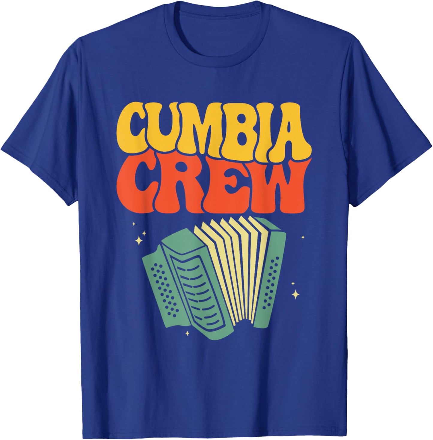 Tejano Music Apparel Adults Cumbia Crew Black Small Classic Fit Short Sleeve Cotton 80% Polyester 20% Music Themed T-Shirt - T-Shirt | Royal