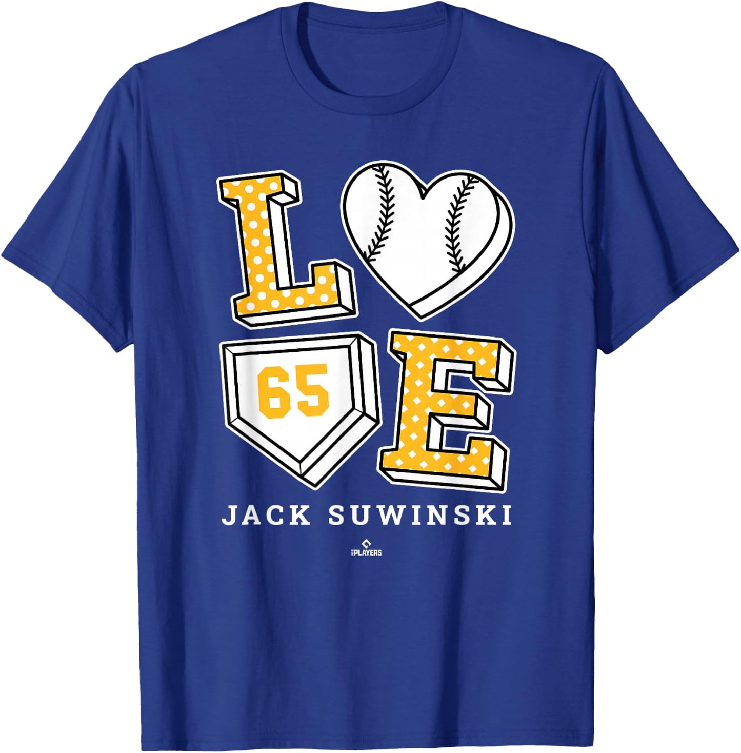 Love Jack Suwinski Pittsburgh MLBPA T-Shirt - T-Shirt | Royal