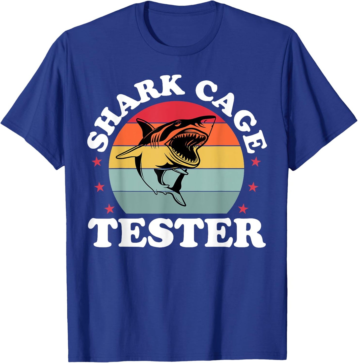 Retro Shark Cage Tester Recovery Funny Leg Arm Amputee T-Shirt - T-Shirt | Royal