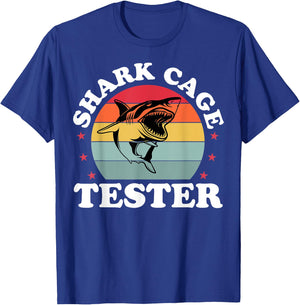 Retro Shark Cage Tester Recovery Funny Leg Arm Amputee T-Shirt - T-Shirt | Royal