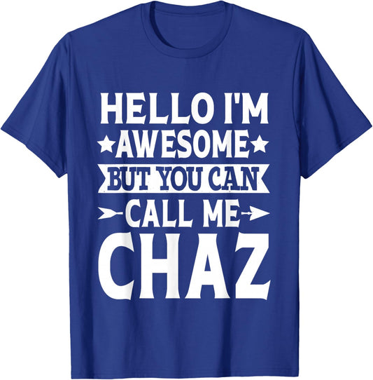Chaz Gifts Funny Men Name Birthday - Black, Small - Modern Classic, Short Sleeve, -Adults, Kids T-Shirt - T-Shirt | Royal