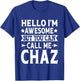Chaz Gifts Funny Men Name Birthday - Black, Small - Modern Classic, Short Sleeve, -Adults, Kids T-Shirt - T-Shirt | Royal