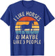 I Like Horses And Maybe Like 3 People Horse Lover Farm Retro T-Shirt - T-Shirt | Royal