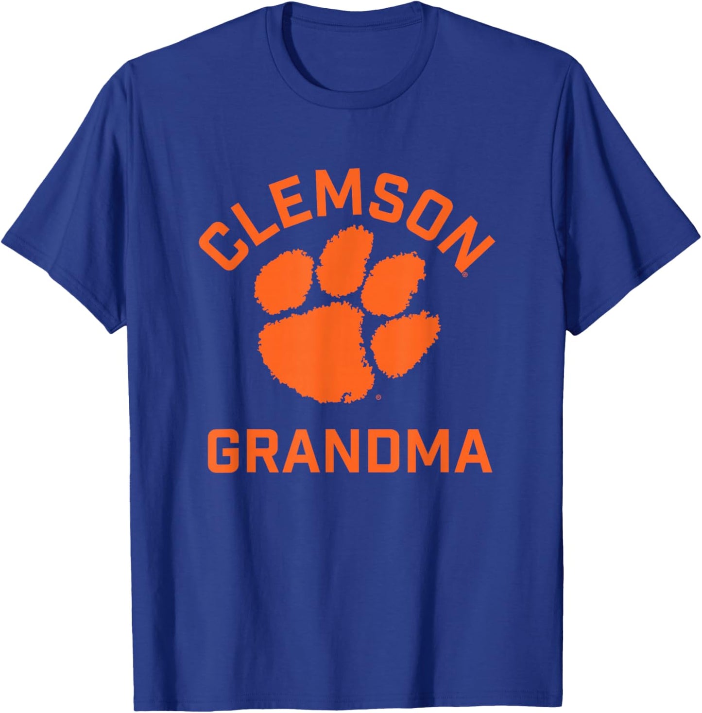 Campus Lab Clemson Tigers Arched Grandma - Purple, X-Small, , Short Sleeve, Modern, Letter Print, College, All Seasons, Sports, Casual, Clemson University Students, Alumni, Fans, Adults T-Shirt - T-Shirt | Royal