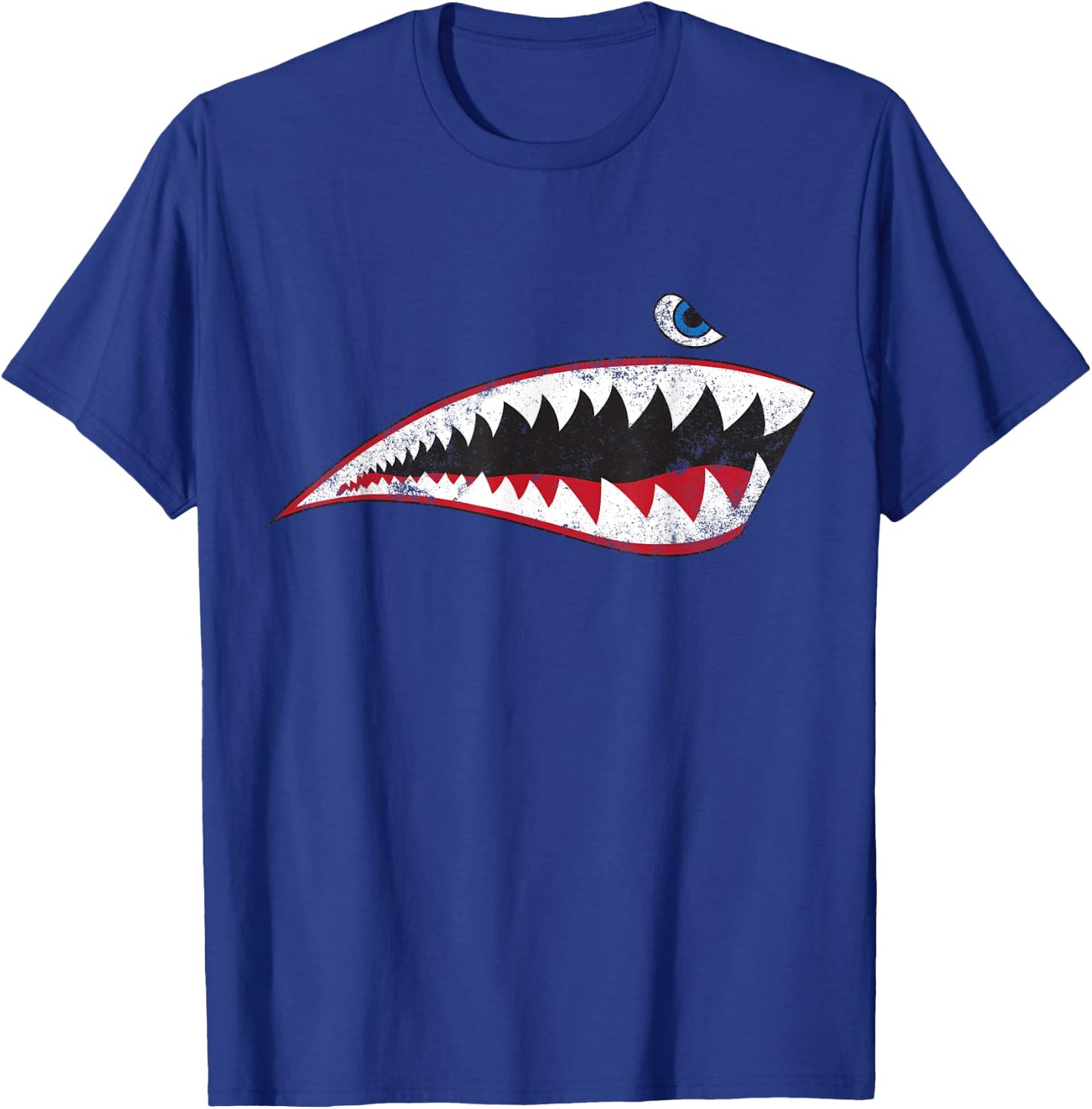 WW2 Nose Art World War II Veteran Vintage Shark Nose Art T-Shirt - T-Shirt | Royal