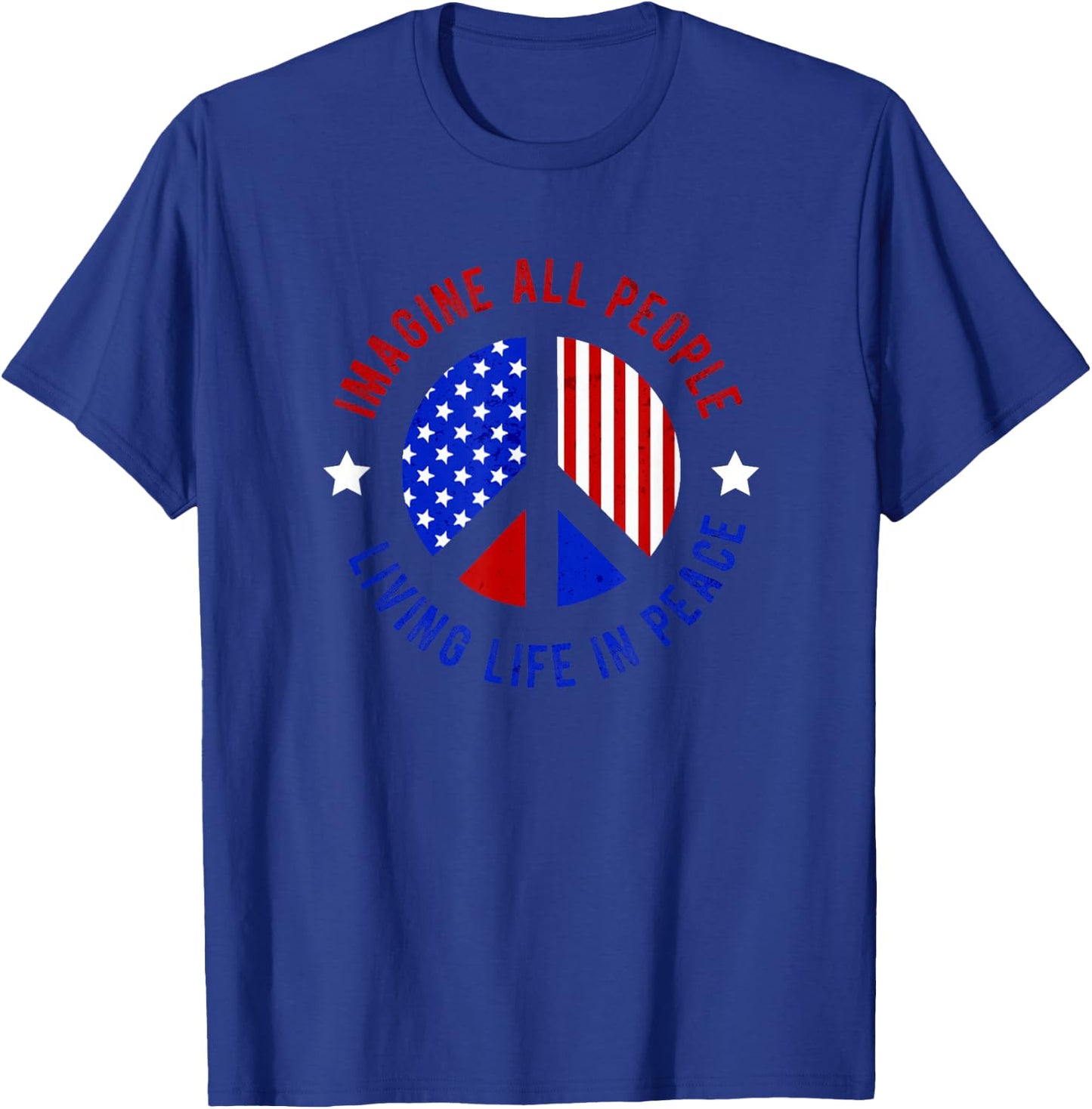 Imagine All People Living Life in Peace T-Shirt - T-Shirt | Royal