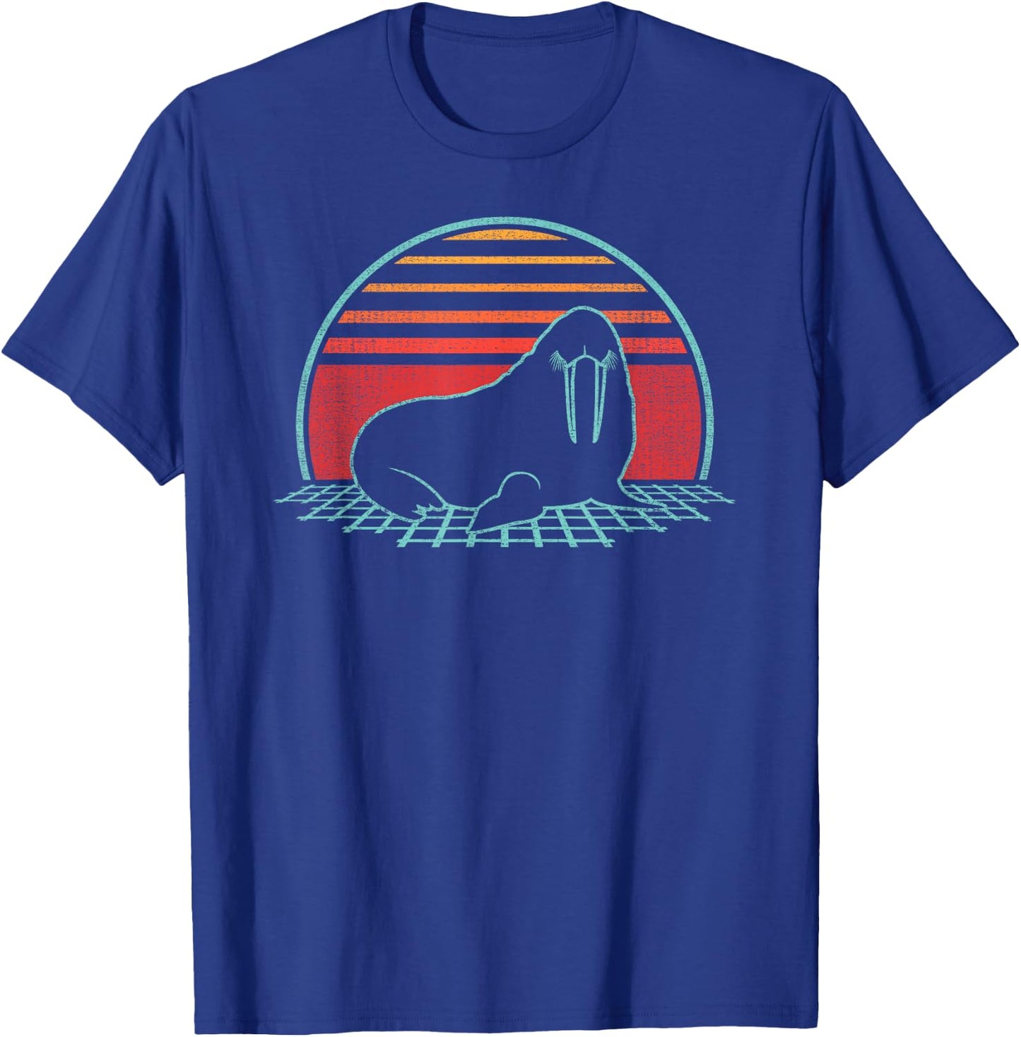 Walrus Lover Animal Retro Vintage 80s Style T-Shirt - T-Shirt | Royal