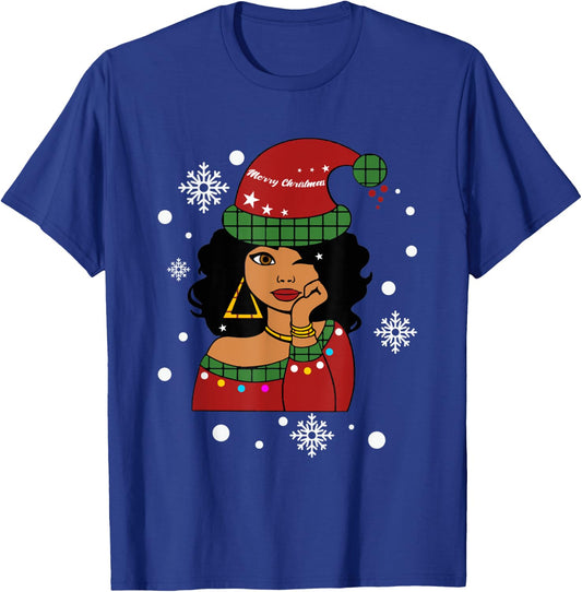 African American Christmas Santa Claus T-Shirt - T-Shirt | Royal