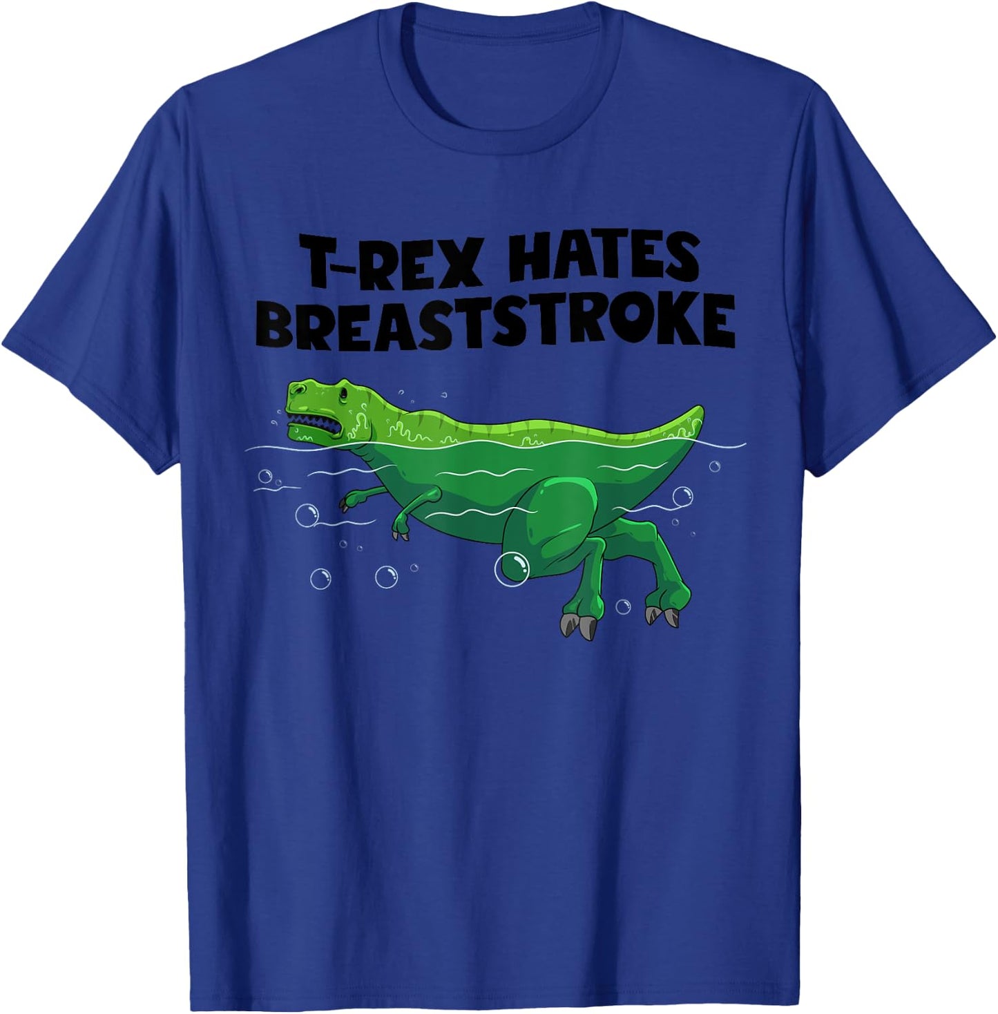 Funny T-Rex Gift Men Women Cool Dino Swimming Breaststroke T-Shirt - T-Shirt | Royal