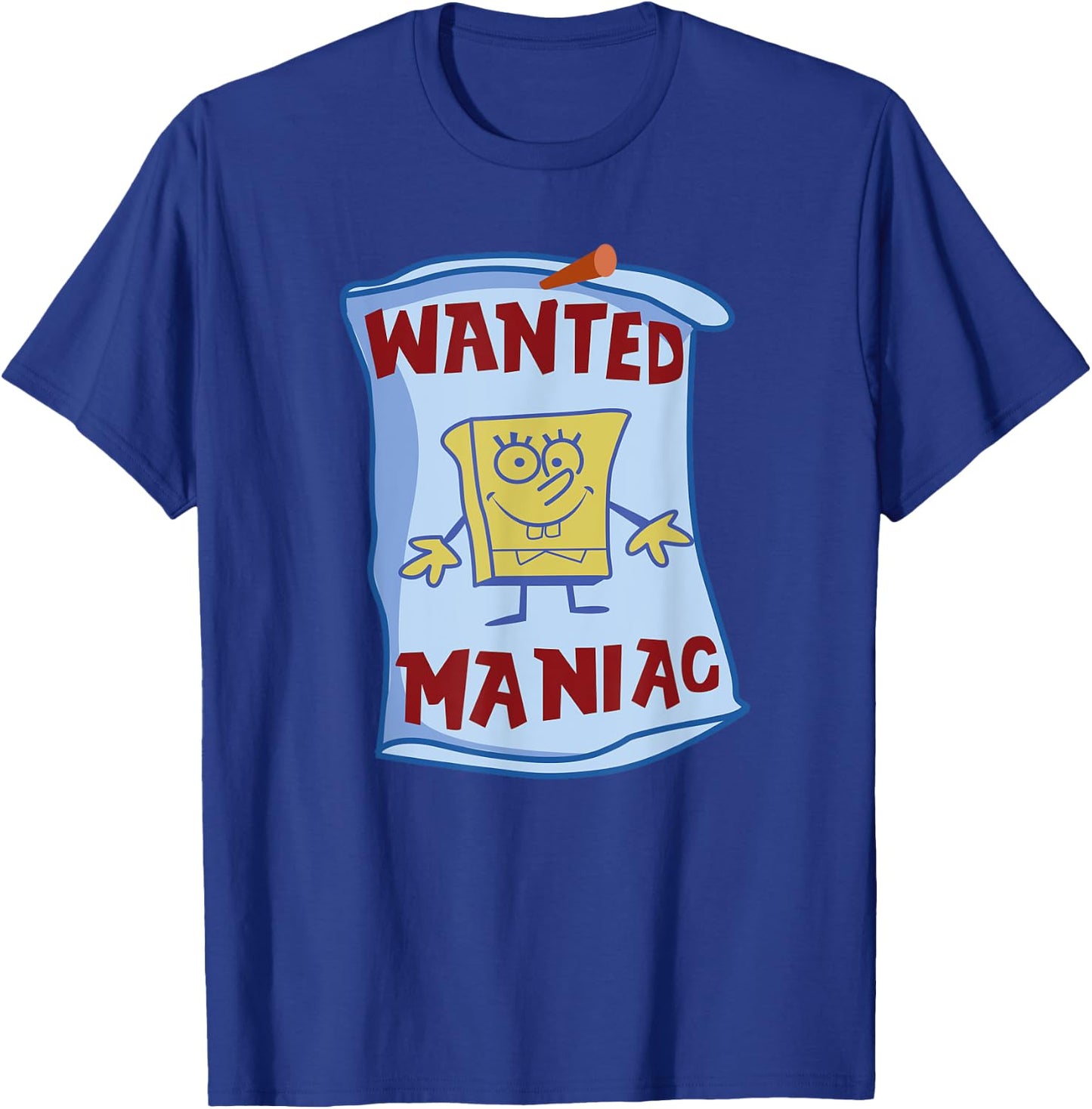 Mademark x SpongeBob SquarePants - SpongeBob SquarePants - Wanted: Maniac T-Shirt - T-Shirt | Royal