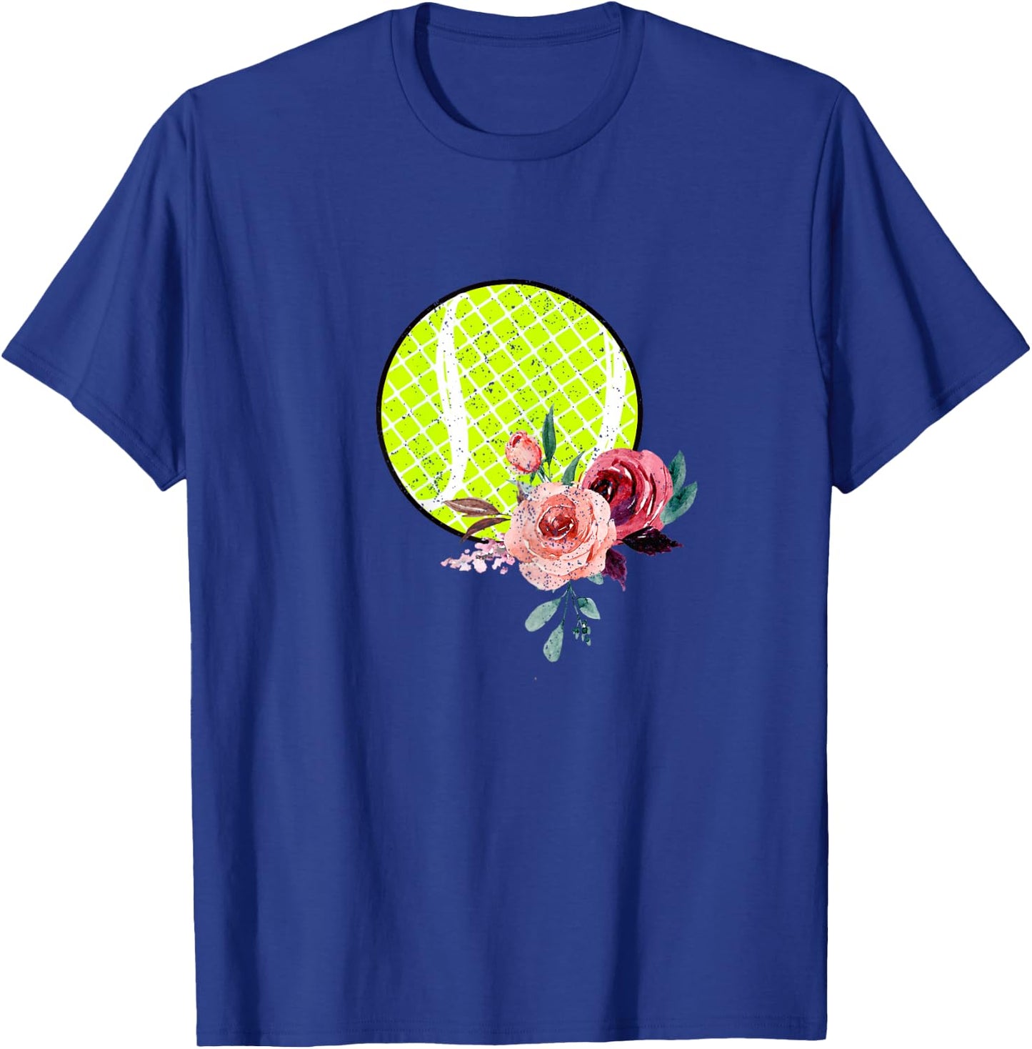 Floral Tennis Teen Girls and Women Flower Print T-Shirt - T-Shirt | Royal