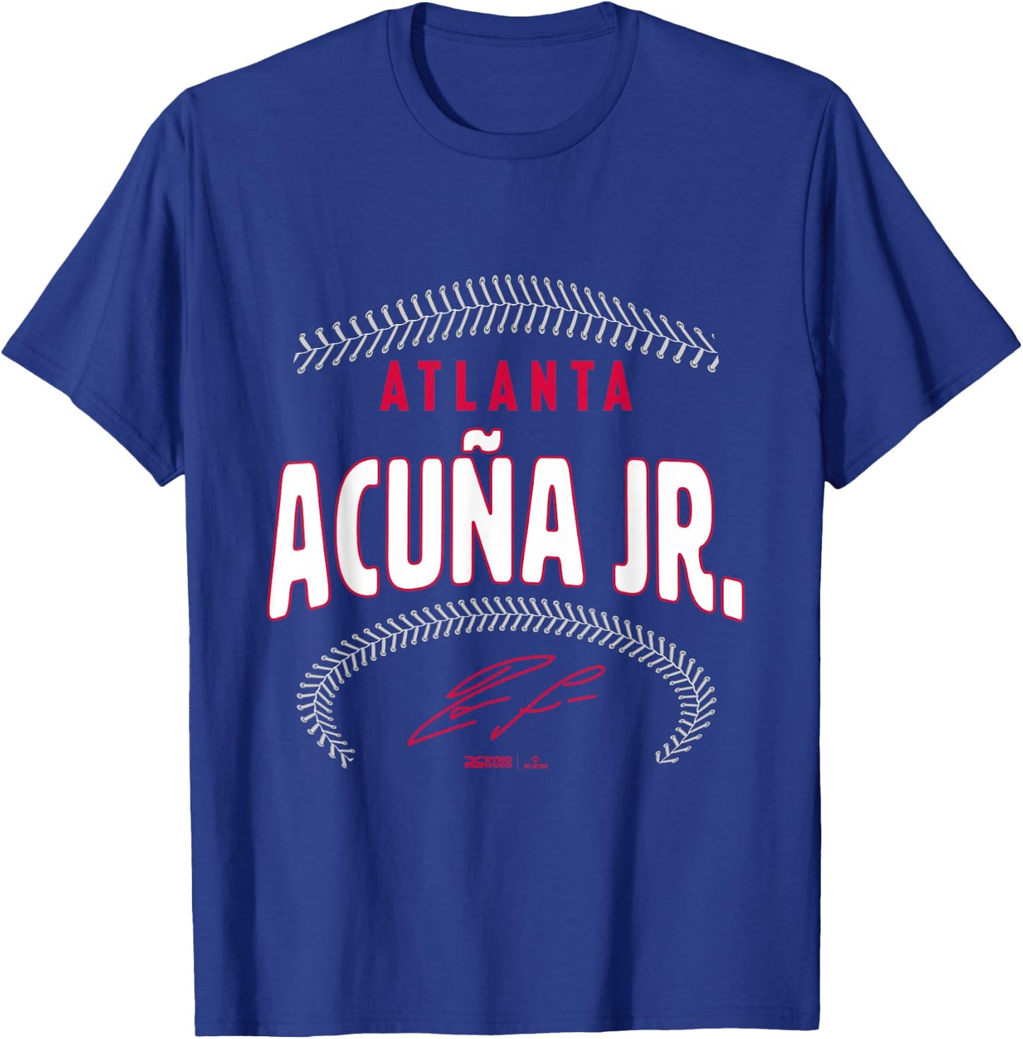 Ryno Sports Ronald Acuña Jr. Atlanta Name & Number (Front & Back) T-Shirt - T-Shirt | Royal