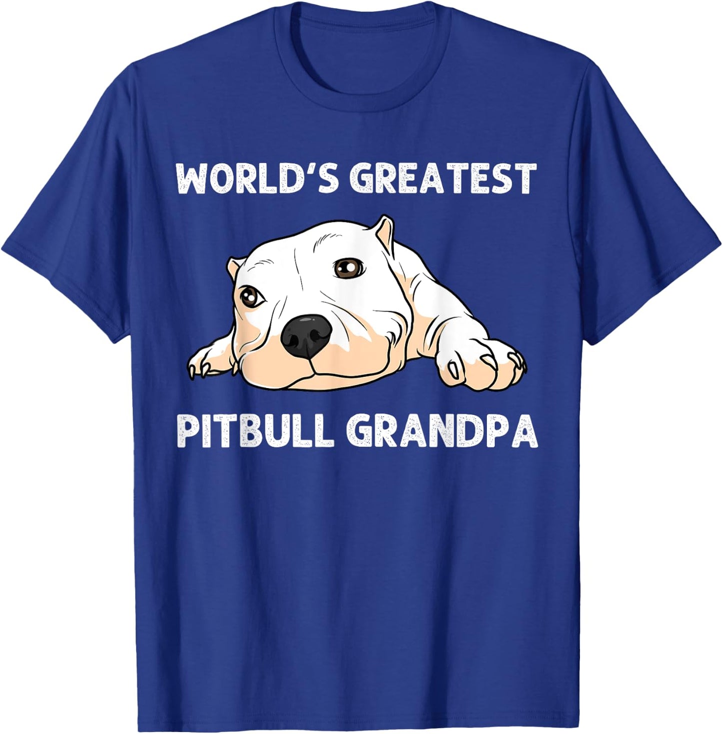 Funny Pitbull Gift Grandpa Men Canine Dog Puppy Animal T-Shirt - T-Shirt | Royal