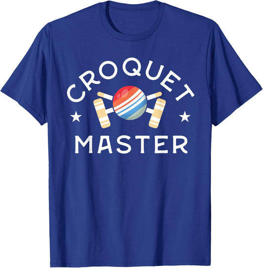 Retro Croquet Master Gift Croquet Shirts Wicket Club Coach T-Shirt - T-Shirt | Royal