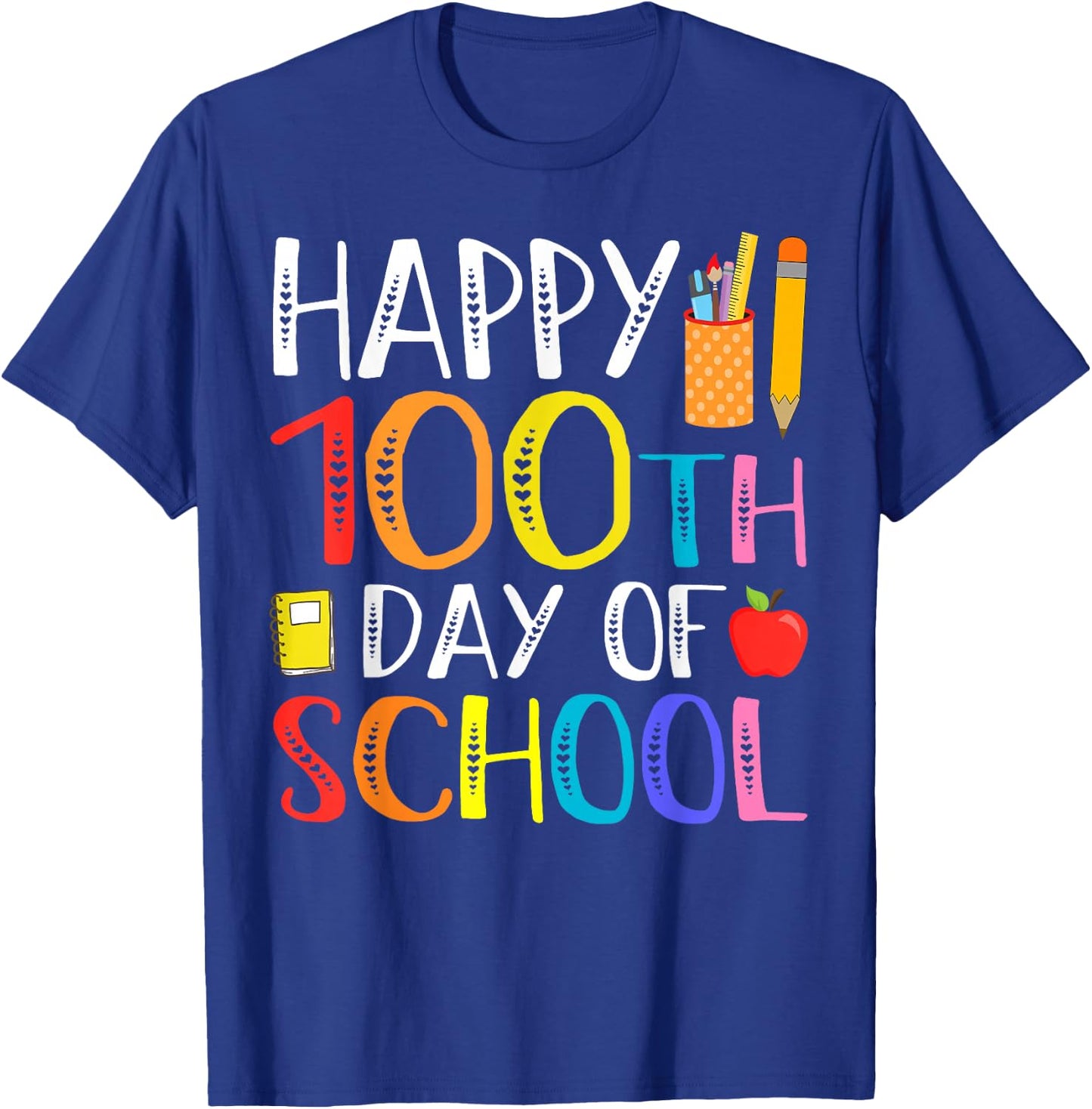 100 Days of School Teacher and Student T-Shirt - T-Shirt | Royal