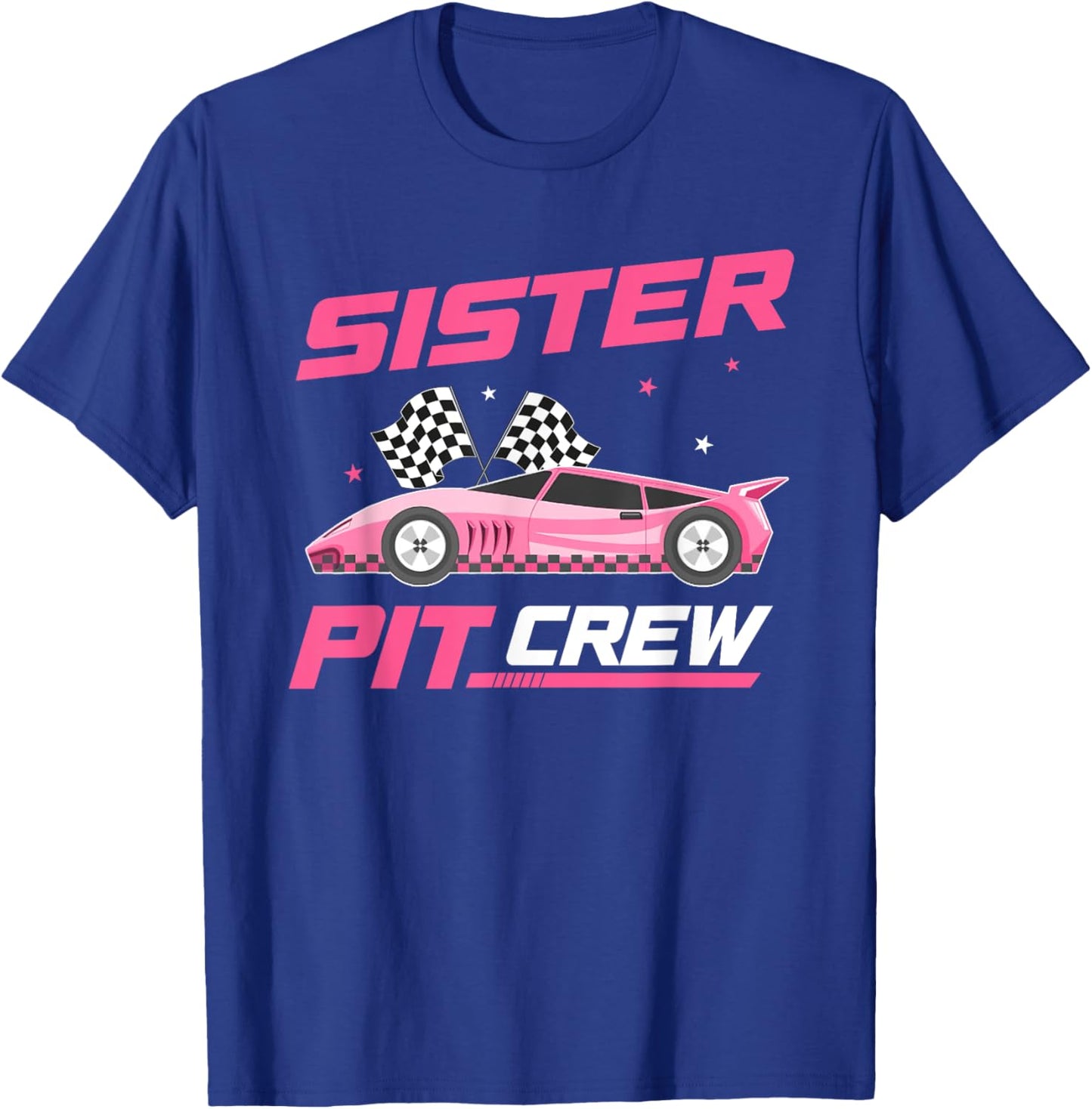 Girl Race Car Birthday Decorations Racing Sister Pit Crew T-Shirt - T-Shirt | Royal